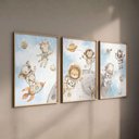 Ver imagem 1 de Kit 3 Quadros Decorativos Infantil - Safari Astronauta NO2 - 40x60 - Moldura Madeira