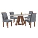 Ver imagem 2 de Mesa Kyra 120CMX90CM 4 Cadeiras Arthus Tampo Smart Plus Vidro Off White