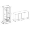 Conjunto Decorativo Cristaleira com Led e Buffet Aparador 160cm Tenerife/Gunga Preto Fosco/Noce G73  - 5