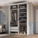 Ver imagem 1 de Closet Solteiro Guarda Roupa sem Porta 139cm 2 Gavetas Mdf Tunísia R02 Branco - Lyam Decor