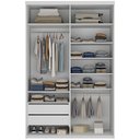 Ver imagem 3 de Closet Solteiro Guarda Roupa sem Porta 139cm 2 Gavetas Mdf Tunísia R02 Branco - Lyam Decor