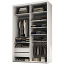 Ver imagem 2 de Closet Solteiro Guarda Roupa sem Porta 139cm 2 Gavetas Mdf Tunísia R02 Branco - Lyam Decor