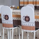 Ver imagem 2 de Kit 8 Capas de Cadeira + Toalha de Mesa + Cortina Sala de Jantar Cozinha Dos Sonhos Completa Estampa