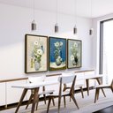 Ver imagem 2 de Kit 3 Quadros Vaso de Flores Moldura Cozinha Sala Quarto