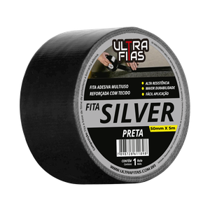 Fita Adesiva Multiuso Silver Tape 50 Mm X 05 Metros - Preta