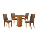 Ver imagem 1 de Mesa de Jantar Loren 90cm Tampo MDF Canto Reto Laminado com 4 Cadeiras Lira