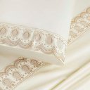 Ver imagem 3 de Jogo de Lençol Casal Queen 4 Peças Percal 400 Fios 100% Algodão Fio Egípico Acetinado - Vanilla