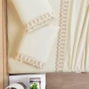 Ver imagem 2 de Jogo de Lençol Casal Queen 4 Peças Percal 400 Fios 100% Algodão Fio Egípico Acetinado - Vanilla