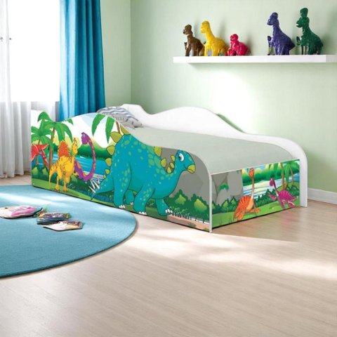 Cama Carro Solteiro Joy Dinossauro no Lago Solteiro