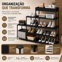 Ver mais imagens de Estante Organizador Sapatos 6 Prateleiras Sapateira Ferro Quarto Closet Area Servico Compacta