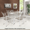 Ver imagem 1 de Kit 6 Cadeira Jantar Moderna Cromada Aço Junco Cozinha Sala