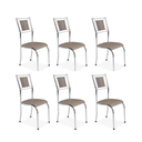 Ver imagem 2 de Kit 6 Cadeira Jantar Moderna Cromada Aço Junco Cozinha Sala