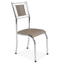 Ver imagem 3 de Kit 6 Cadeira Jantar Moderna Cromada Aço Junco Cozinha Sala