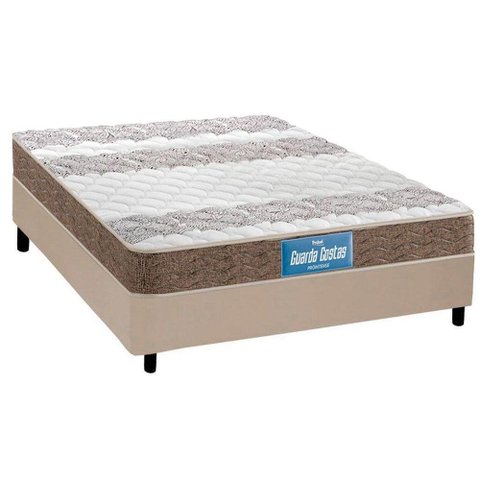 Cama Box Casal: Colchão Espuma D33 Probel /EP Guarda Costas Próintense Double Face + Base CRC