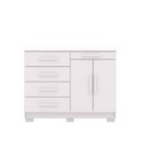 Ver imagem 2 de Cômoda Sapateira Sirius 5 Gavetas MDP Puxador em MDF Branco Vila Rica