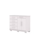 Ver imagem 7 de Cômoda Sapateira Sirius 5 Gavetas MDP Puxador em MDF Branco Vila Rica