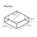 Ver imagem 3 de Mesa de Centro Sala 64x64x33cm Aço Branco e Madeira Industrial Moon Don Castro Decor
