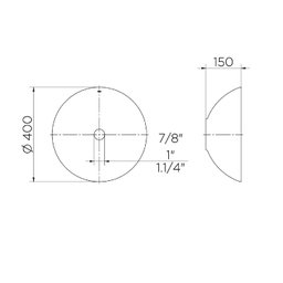 Cuba de apoio redonda 40cmx15cm Luxo Docol - 3