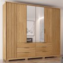 Ver imagem 2 de Guarda Roupa Casal Com 2 Espelhos 6 Portas Martin C01 Buriti - Mpozenato