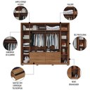 Ver imagem 6 de Guarda Roupa Casal Com 2 Espelhos 6 Portas Martin C01 Buriti - Mpozenato