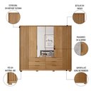 Ver imagem 3 de Guarda Roupa Casal Com 2 Espelhos 6 Portas Martin C01 Buriti - Mpozenato