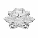 Ver imagem 1 de Porta Velas Castiçal Flor de Lotus Vidro Transparente Luxo - Tuut