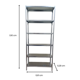 Prateleira Armário Estante Aço Galvanizado 6 Bandejas 60 Cm:galvanizada - 5