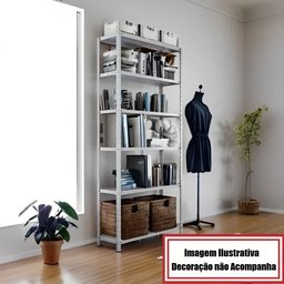 Prateleira Armário Estante Aço Galvanizado 6 Bandejas 60 Cm:galvanizada - 2