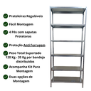 Ver imagem 3 de Prateleira Armário Estante Aço Galvanizado 6 Bandejas 60 Cm:galvanizada