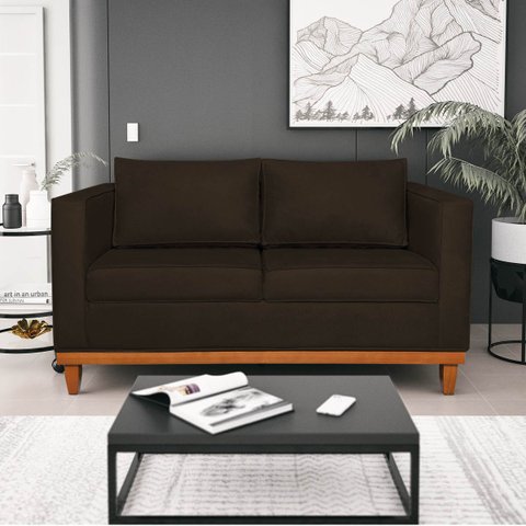 Sofá 3 Lugares Europa 180 cm Estilo Conforto e Elegância Corano Marrom - ADJ Decor