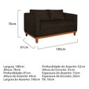 Ver imagem 3 de Sofá 3 Lugares Europa 180 cm Estilo Conforto e Elegância Corano Marrom - ADJ Decor