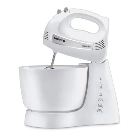 Batedeira Mondial Cake Premium 4 Velocidades + Turbo 500w Branco 127v - B-50-w