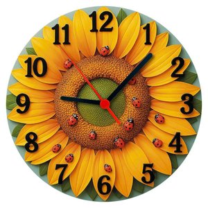 Relógio de Parede - Girassol -efeito 3d -25x25x2cm