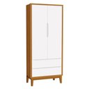 Ver imagem 2 de Jogo de Quarto Infantil Guarda Roupa 2 Portas e Cômoda 1 Porta Classic Branco/Savana com Pés