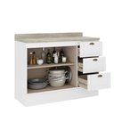 Ver imagem 3 de Balcão de Cozinha 120cm Mdf 2 Portas 3 Gavetas Milla Móveis Carraro
