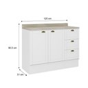 Ver imagem 2 de Balcão de Cozinha 120cm Mdf 2 Portas 3 Gavetas Milla Móveis Carraro
