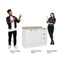 Ver imagem 6 de Balcão de Cozinha 120cm Mdf 2 Portas 3 Gavetas Milla Móveis Carraro