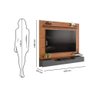Home P/ Tv até 60 Pol Levi C/ Prateleiras 160x146cm Off White/freijó - Dj Móveis - 2