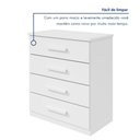 Ver mais imagens de Cômoda para Quarto 4 Gavetas com Puxadores Cromados Moderno Baião 88cm Branco