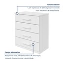 Ver imagem 7 de Cômoda para Quarto 4 Gavetas com Puxadores Cromados Moderno Baião 88cm Branco
