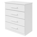 Ver imagem 3 de Cômoda para Quarto 4 Gavetas com Puxadores Cromados Moderno Baião 88cm Branco