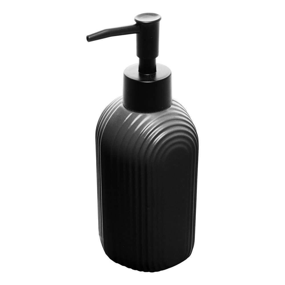 Porta Sabonete Líquido de Cerâmica Arcos Preto 350ml - Wolff