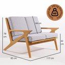 Ver imagem 3 de Sofá Sala 2 Lugares 117cm 85cm X Oslo Verniz Mel/Cinza