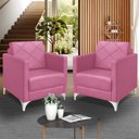 Ver imagem 1 de Kit 2 Poltrona Helena Decorativa Clinica e Recepção:rosa
