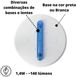 EcoLight Luminária Econômica - Base Branca Azul - 220V - 2