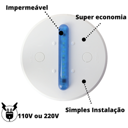 EcoLight Luminária Econômica - Base Branca Azul - 220V - 3