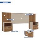 Ver imagem 6 de Cabeceira Casal Extensível 2 Mesas com Gaveta Lucius 