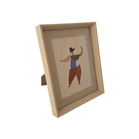 Porta Retrato Madeira Borda Interna Linho 15 X 20cm