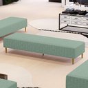 Ver imagem 1 de Puff Decorativo Sala de Estar Bali W01 Pés Palito 170x60cm Linho Verde Menta - Lyam Decor