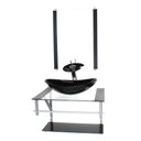 Ver imagem 1 de GABINETE DE VIDRO PARA BANHEIRO 60CM AC CUBA OVAL PRETO